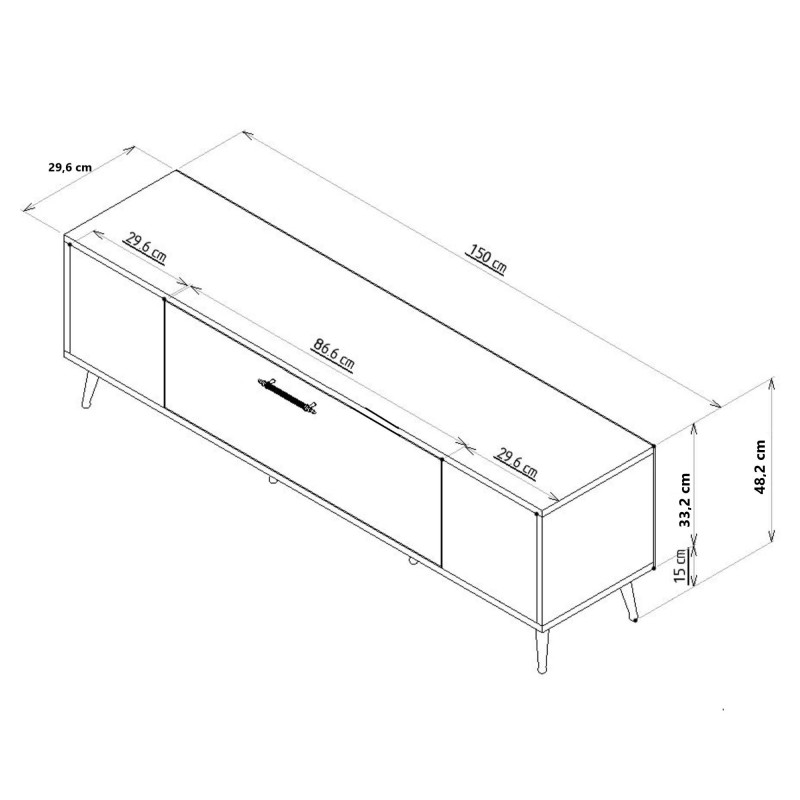 TV Stand Dekop1 - White, Gold White
Gold