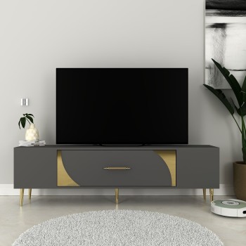 TV Stand Dekop2 - Anthracite, Gold Anthracite
Gold