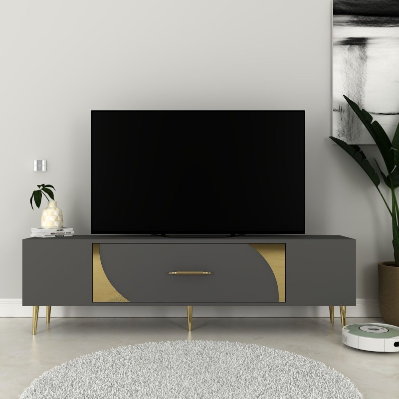 TV Stand Dekop2 - Anthracite, Gold Anthracite
Gold