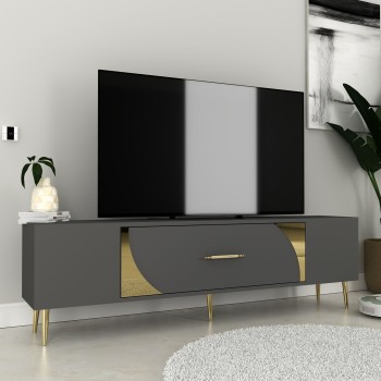 TV Stand Dekop2 - Anthracite, Gold Anthracite
Gold