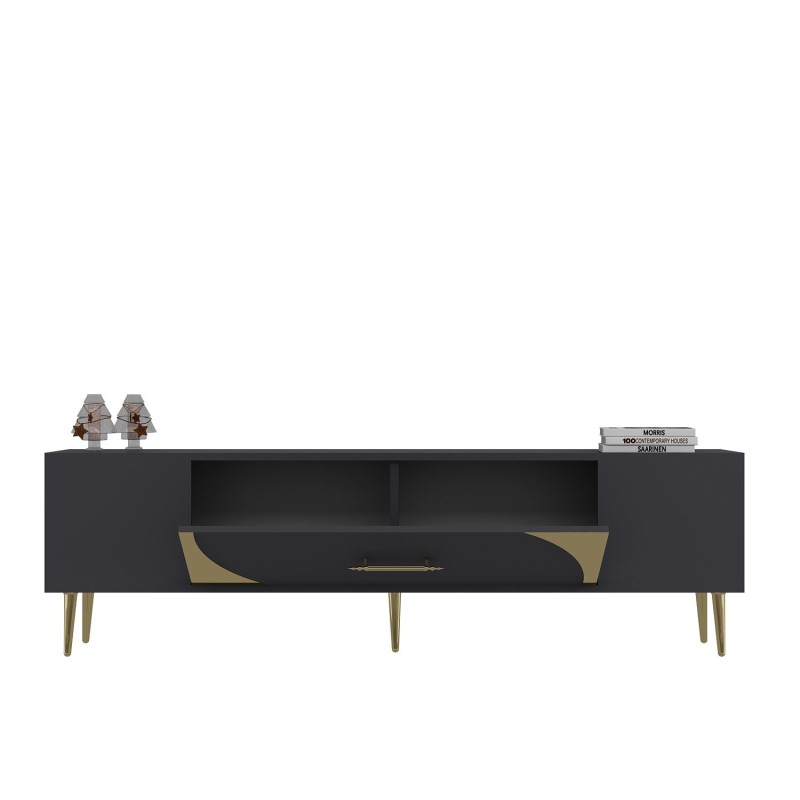 TV Stand Dekop2 - Anthracite, Gold Anthracite
Gold