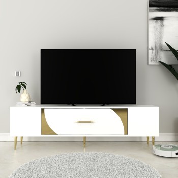 TV Stand Dekop2 - White, Gold White
Gold