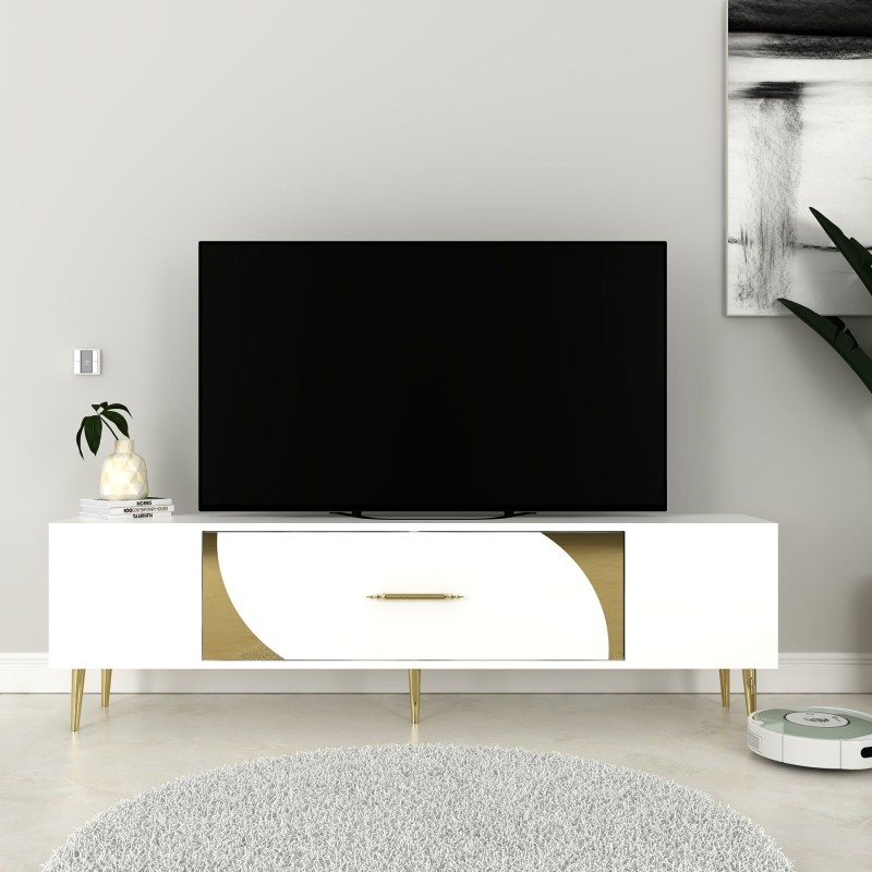TV Stand Dekop2 - White, Gold White
Gold