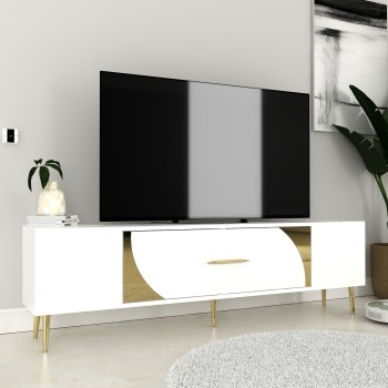 TV Stand Dekop2 - White, Gold White
Gold