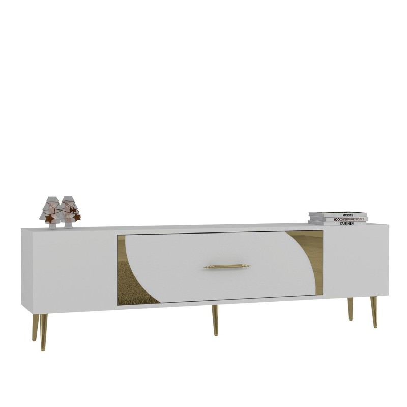 TV Stand Dekop2 - White, Gold White
Gold