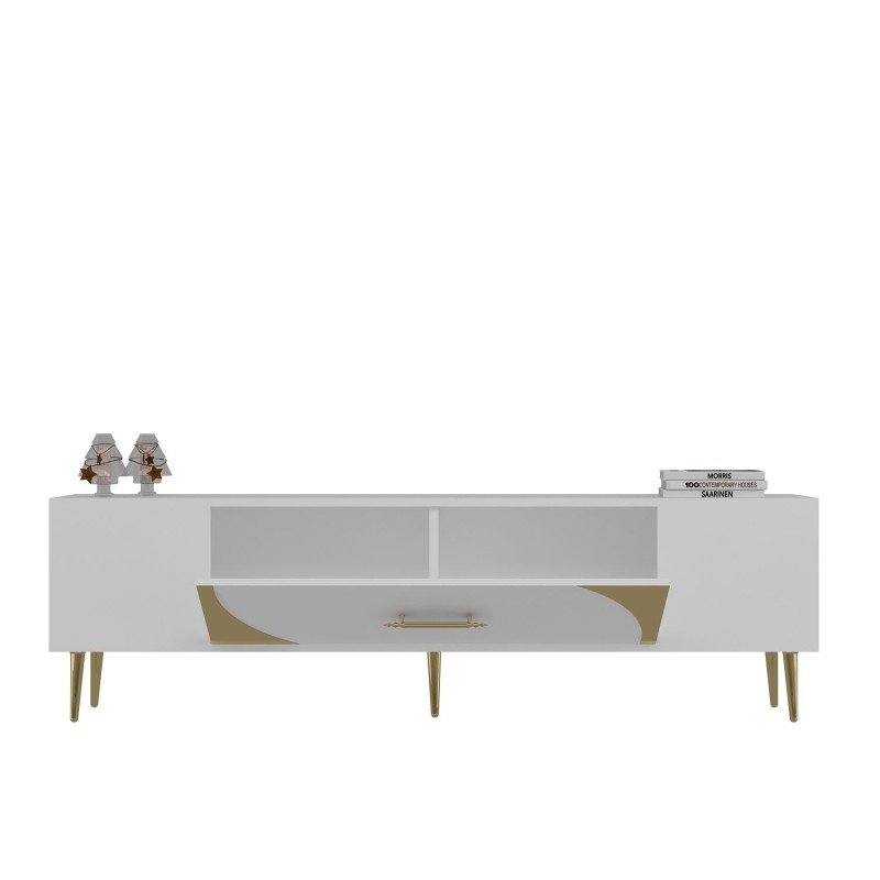 TV Stand Dekop2 - White, Gold White
Gold