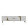 TV Stand Dekop2 - White, Gold White
Gold