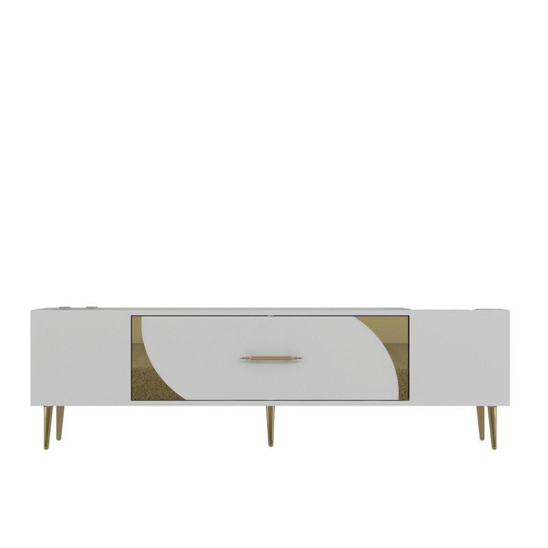 TV Stand Dekop2 - White, Gold White
Gold