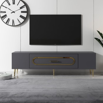 TV Stand Dekop3 - Anthracite, Gold Anthracite
Gold