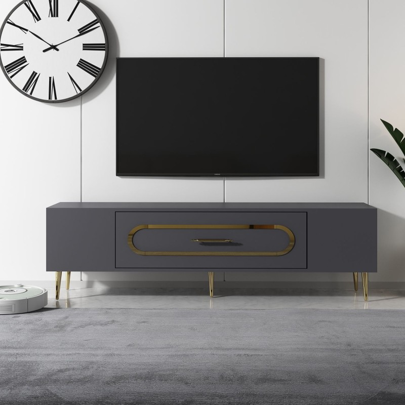TV Stand Dekop3 - Anthracite, Gold Anthracite
Gold
