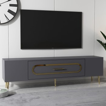 TV Stand Dekop3 - Anthracite, Gold Anthracite
Gold