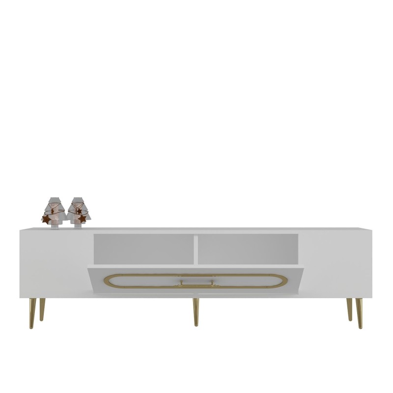 TV Stand Dekop3 - White, Gold White
Gold