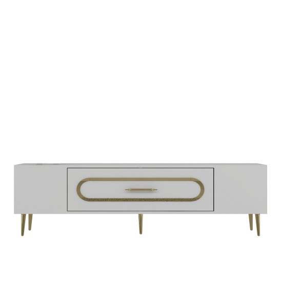 TV Stand Dekop3 - White, Gold White
Gold