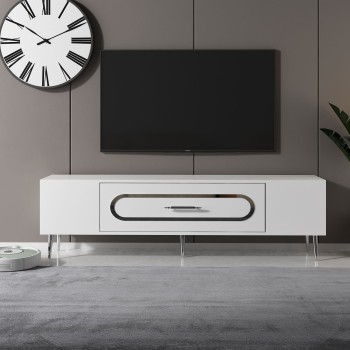 TV Stand Dekop3 - White, Silver White
Silver