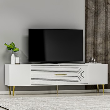 TV Stand Dekol3 - White, Gold White
Gold