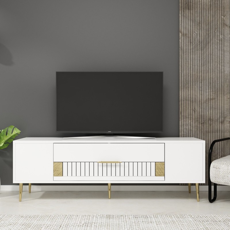 TV Stand Dekolp4 - White, Gold White
Gold