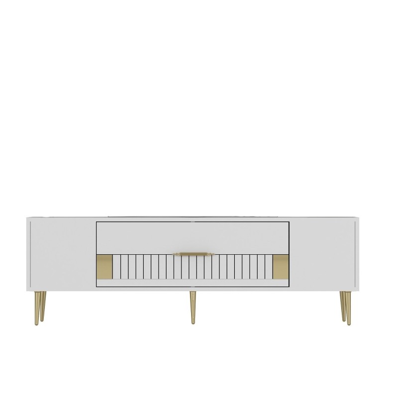 TV Stand Dekolp4 - White, Gold White
Gold