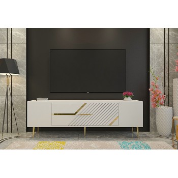 TV Stand Dekolp5 - White, Gold White
Gold