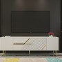 TV Stand Dekolp5 - White, Gold White
Gold