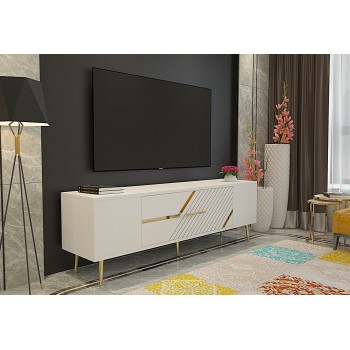 TV Stand Dekolp5 - White, Gold White
Gold