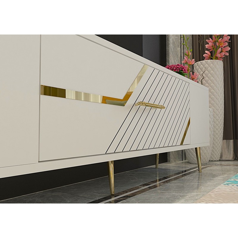 TV Stand Dekolp5 - White, Gold White
Gold