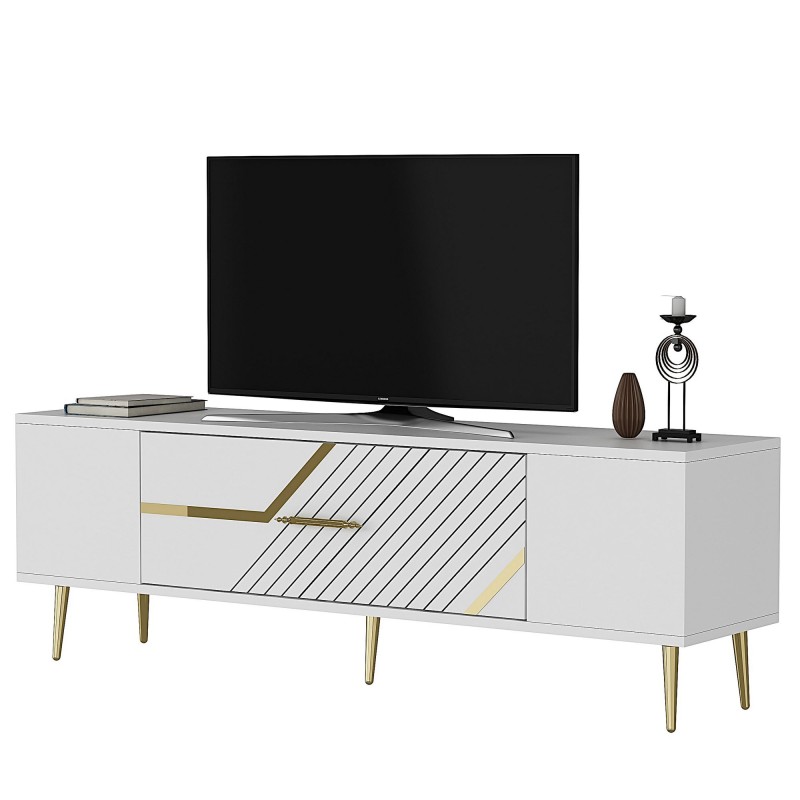 TV Stand Dekolp5 - White, Gold White
Gold