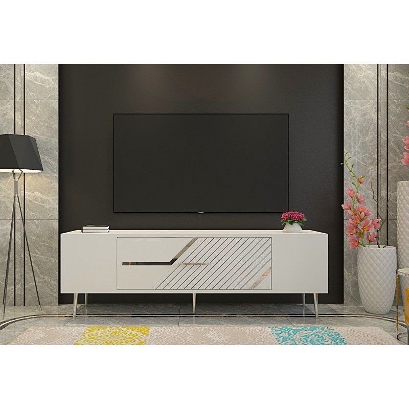 TV Stand Dekolp5 - White, Silver White
Silver