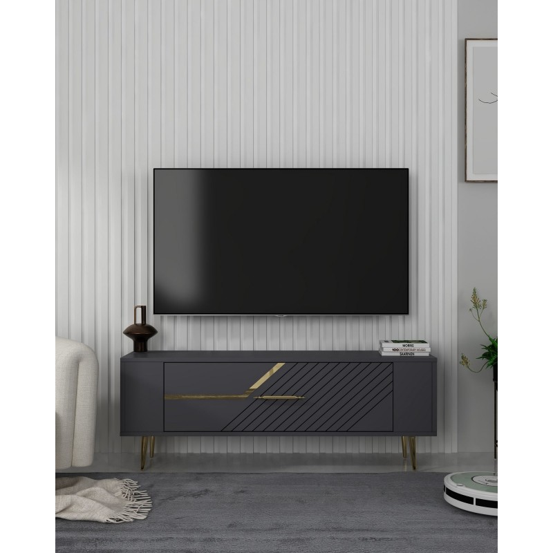 TV Stand Retrolp5 - Anthracite, Gold Anthracite
Gold