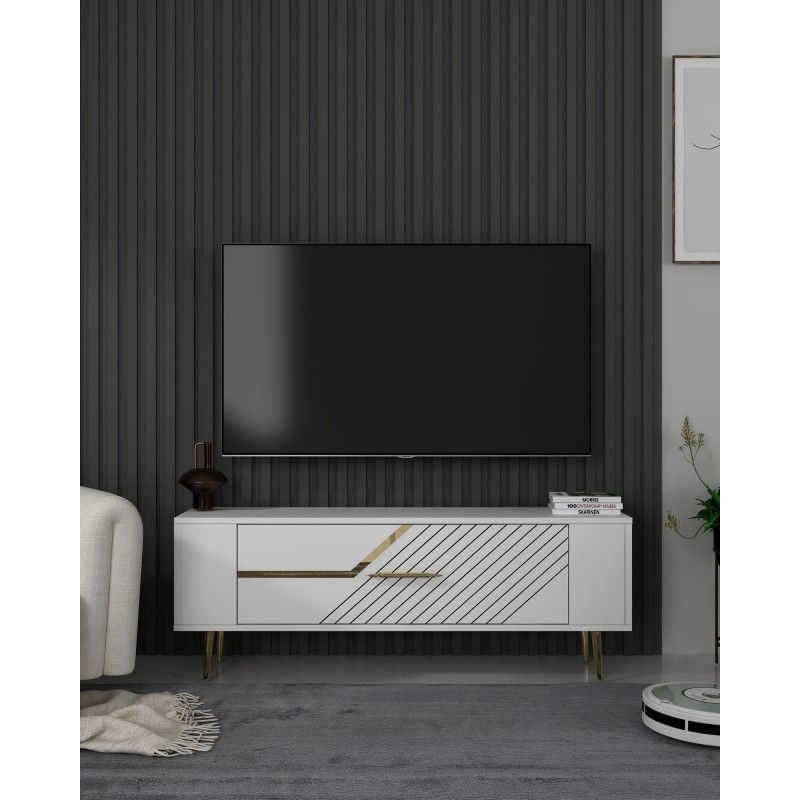 TV Stand Retrolp5 - White, Gold White
Gold