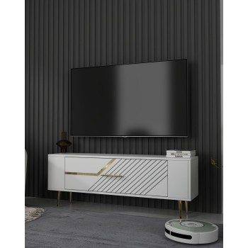TV Stand Retrolp5 - White, Gold White
Gold