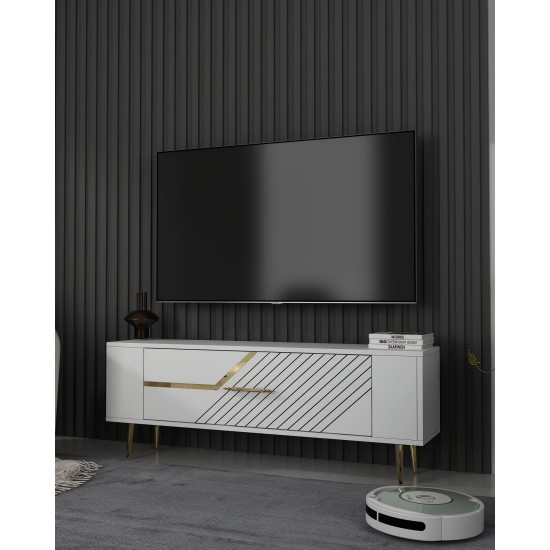 TV Stand Retrolp5 - White, Gold White
Gold TV Stand Retrolp5 - White, Gold White
Gold