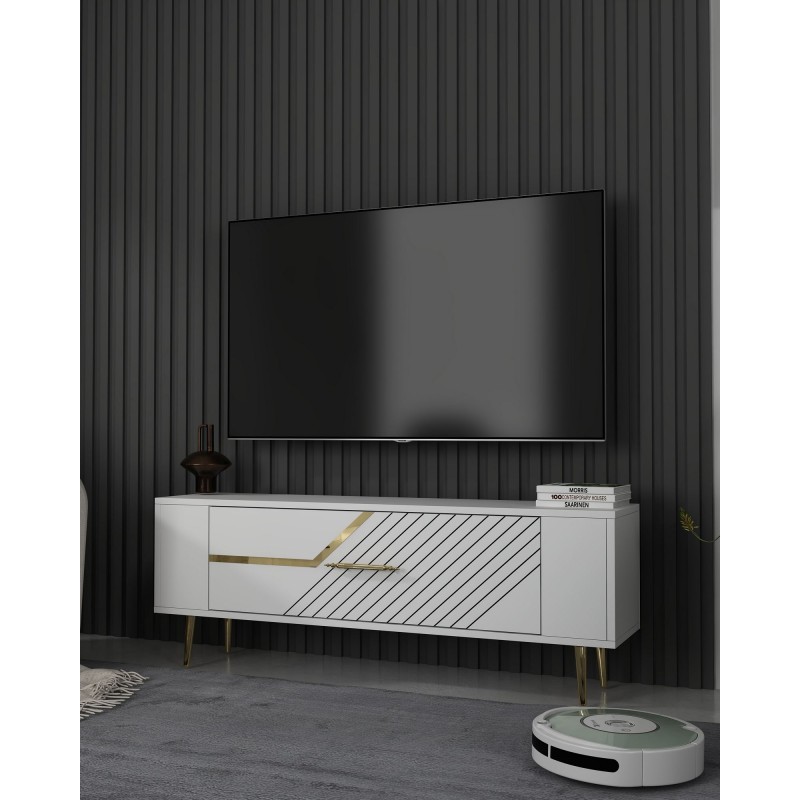 TV Stand Retrolp5 - White, Gold White
Gold
