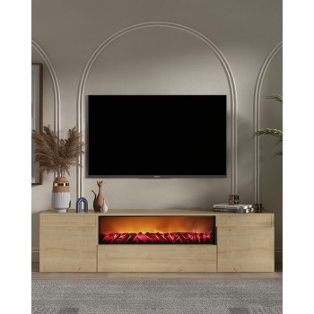 TV Stand Elodi Fireplace - Sapphire Oak Sapphire Oak