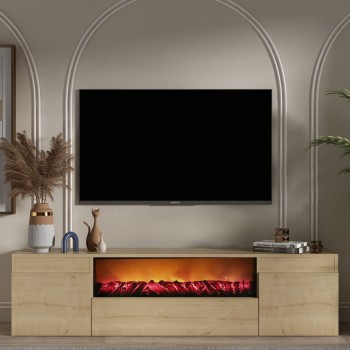 TV Stand Elodi Fireplace - Sapphire Oak Sapphire Oak
