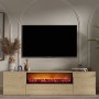 TV Stand Elodi Fireplace - Sapphire Oak Sapphire Oak