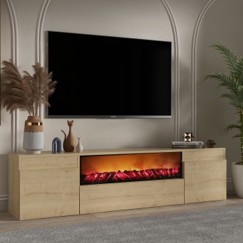 TV Stand Elodi Fireplace - Sapphire Oak Sapphire Oak