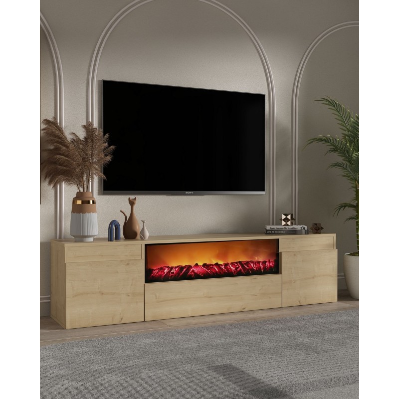 TV Stand Elodi Fireplace - Sapphire Oak Sapphire Oak
