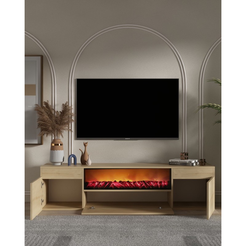 TV Stand Elodi Fireplace - Sapphire Oak Sapphire Oak