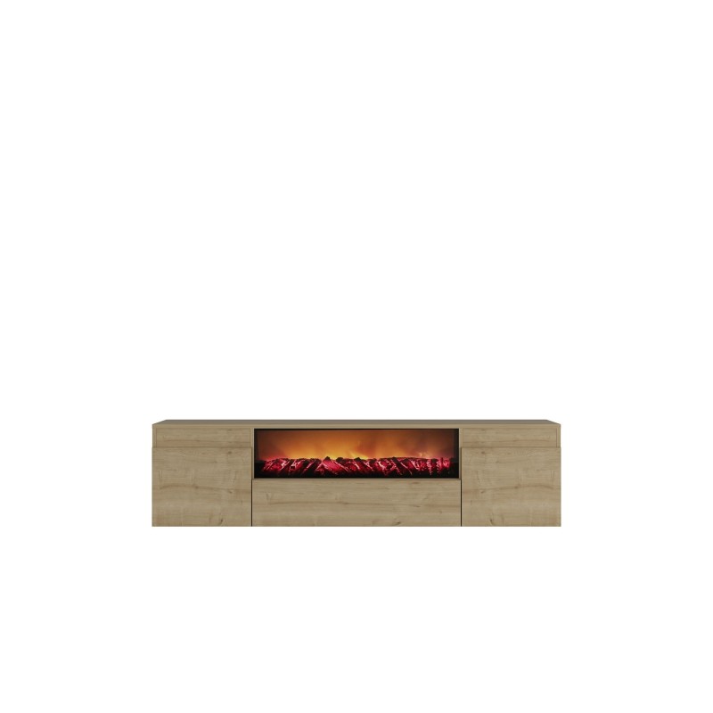 TV Stand Elodi Fireplace - Sapphire Oak Sapphire Oak