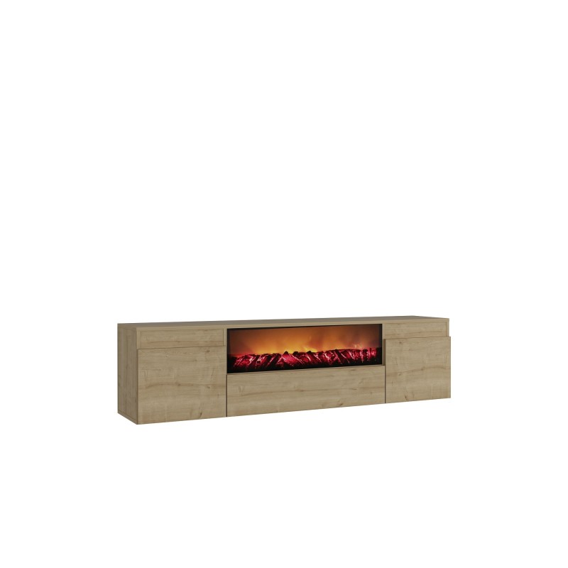 TV Stand Elodi Fireplace - Sapphire Oak Sapphire Oak