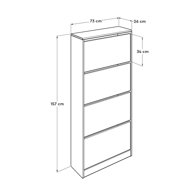 Shoe Cabinet Shc-540-Bb-1 White