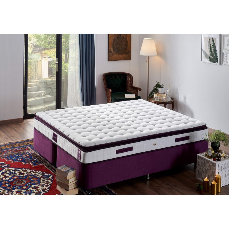 Mattress Purple 140x190 cm Double Size Padded Soft Mattress White
Purple