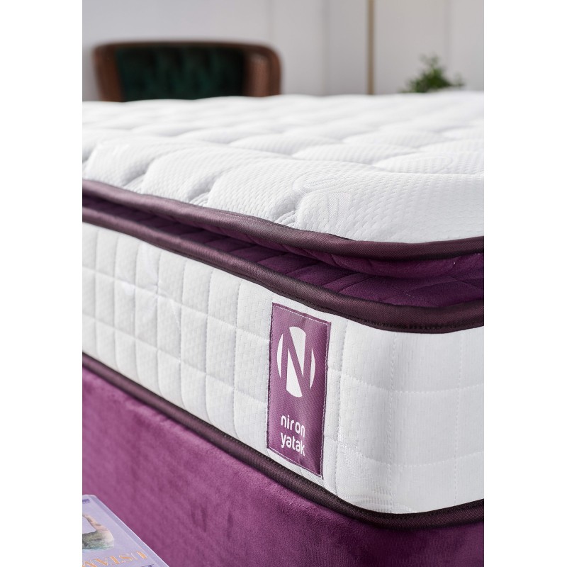 Mattress Purple 140x190 cm Double Size Padded Soft Mattress White
Purple