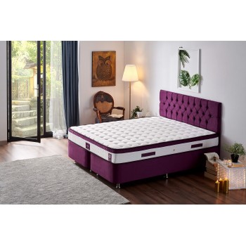 Mattress Violet 140x190 cm Double Size Middle Firm Mattress White
Purple