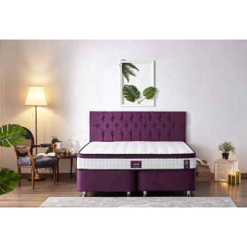 Mattress Violet 140x190 cm Double Size Middle Firm Mattress White
Purple