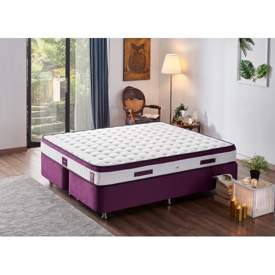 Mattress Violet 140x190 cm Double Size Middle Firm Mattress White
Purple