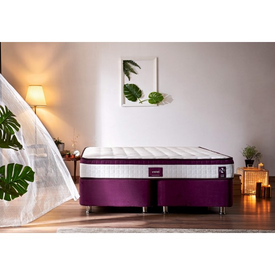 Mattress Violet 140x190 cm Double Size Middle Firm Mattress White
Purple