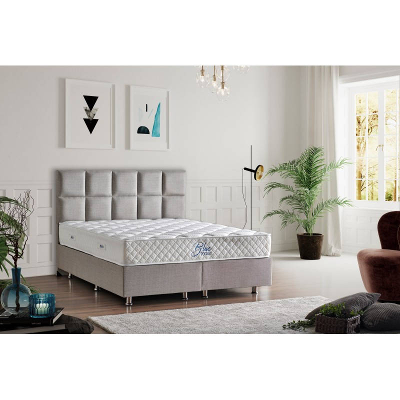 Mattress Blue Pocket RollPack 80x180 Single Size White