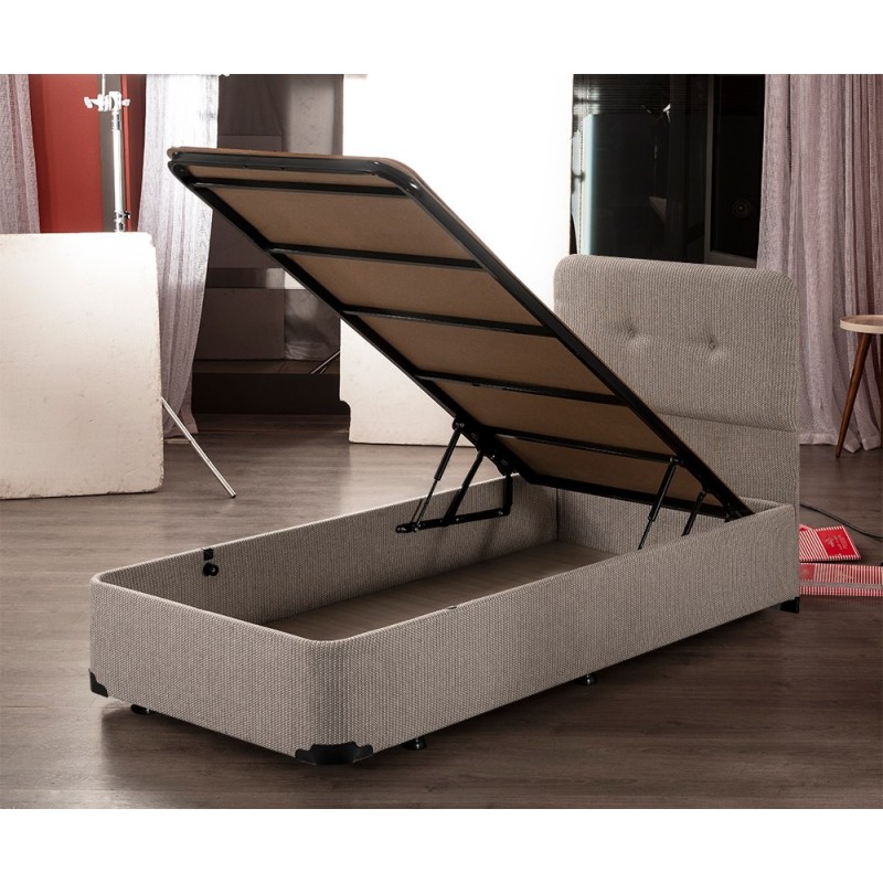 Single Bed Base Luna Single - 90x190 Beige