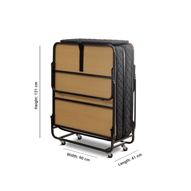 Πτυσσόμενο Κρεβάτι 90x200 - XL Katlanır - Χρώμα Μαύρο